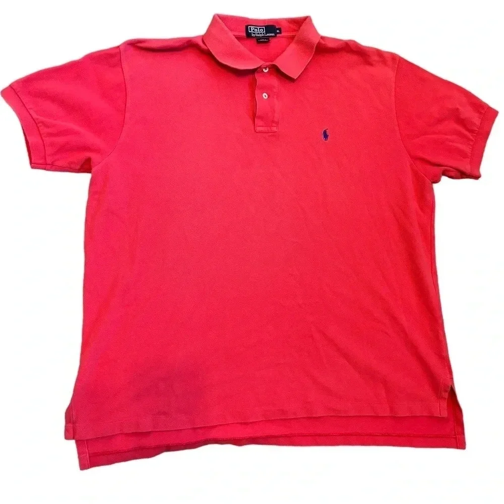 Polo Ralph Lauren Men's Red Watermelon Short Sleeve 2 Button Polo Shirt Size XL